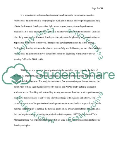 Professional Development Analysis: Mechanical Engineer