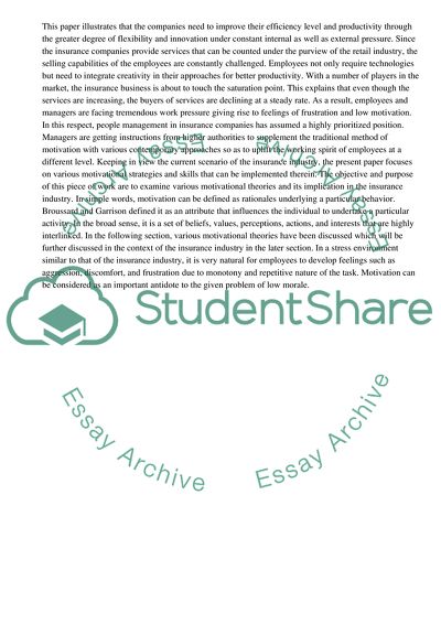 Strategies in Striving for Peak Performance and Applying to Sales in the Insurance Industry