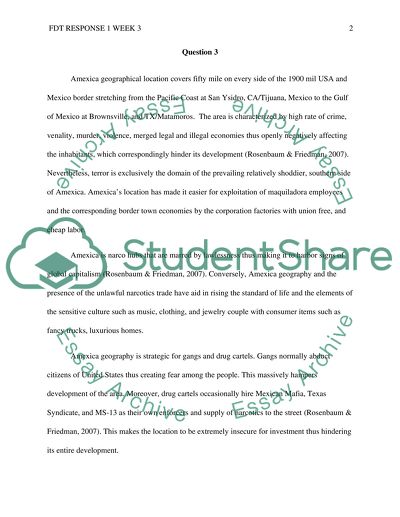 FDT response 1 week 3
