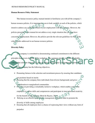 Human Resource Policy Statement