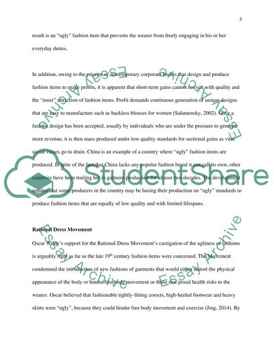 Oscar Wildes Fashion Ugliness Argument