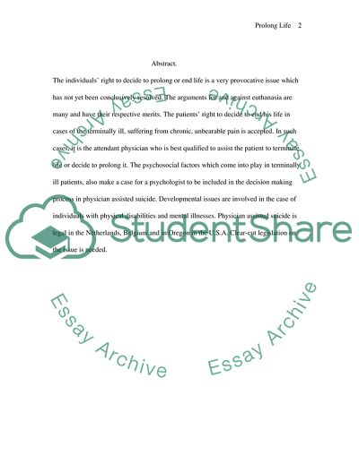 The Decision to Prolong or End Life