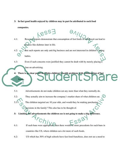 Advertisements of Certain Sorts of Foods That Aim at Young Consumers