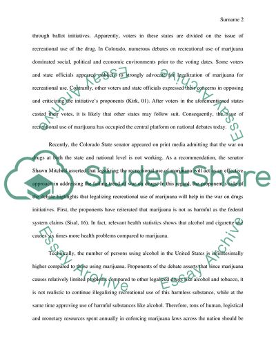 Legalization, Decriminalization, And Recreational Use Of Cannabis