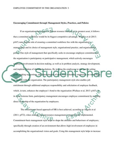 Employee Commitment in the Organization