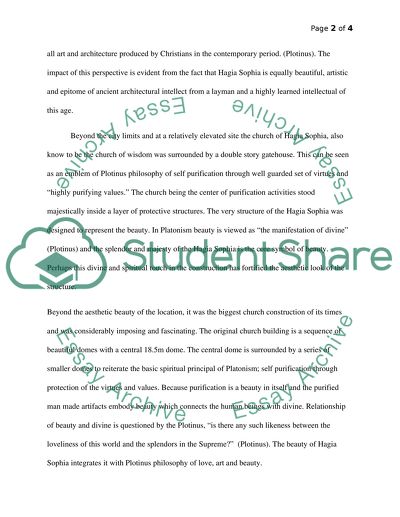 Hagia Sophia in Terms of Plotinus Views
