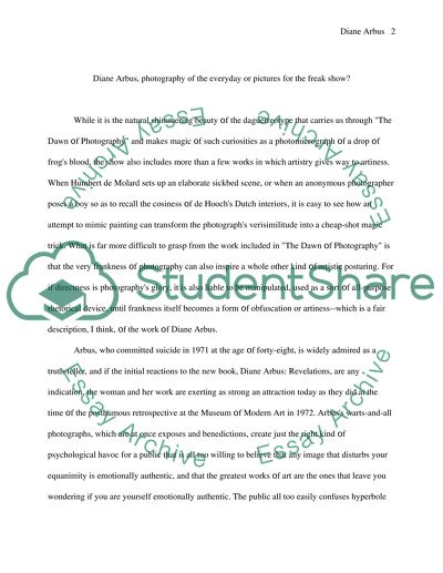 Diane Arbus, Photography of the Everyday or Pictures for the Freak Show