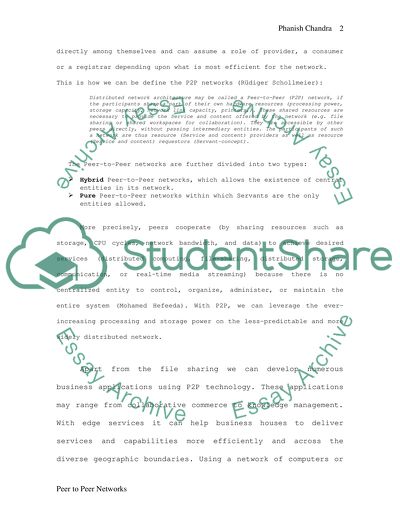 Peer to Peer Networks