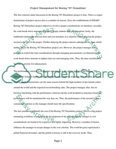 Project Managment for Boeing 787 Dreamliner