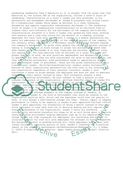 Leadership and Transformational Leaders