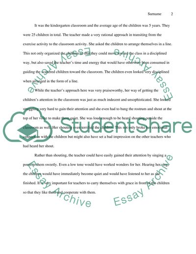 OBSERVATION 5 OBSERVING KINDERGARTEN CLASSROOM