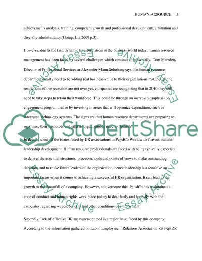 PepsiCo Worldwide Flavors Company Human Resources