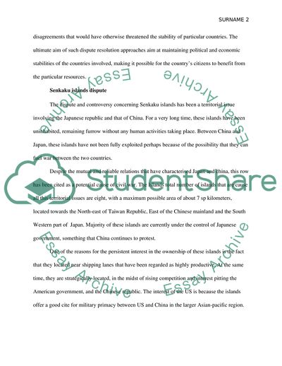 Senkaku Islands Dispute between Japan and China