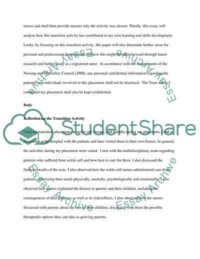 Sickle Cell Transition Placement