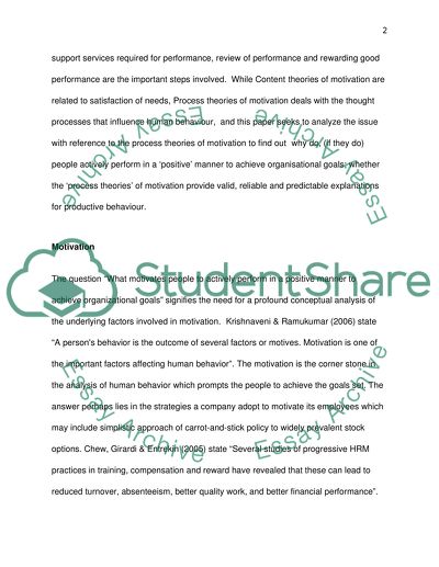 Process Theories of Motivation