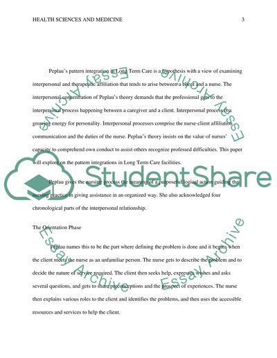 Examining Peplaus Pattern Integrations in Long Term Care, Rehabilitation Nursing