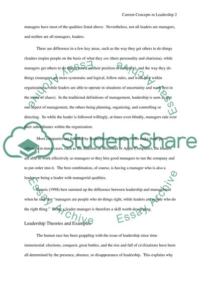 Current Concepts in Leadership