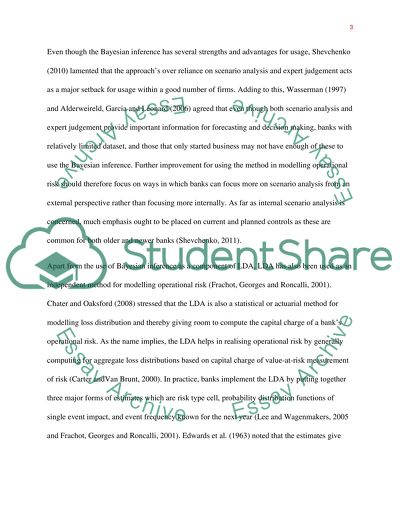 Modelling Operational Risk by AMA