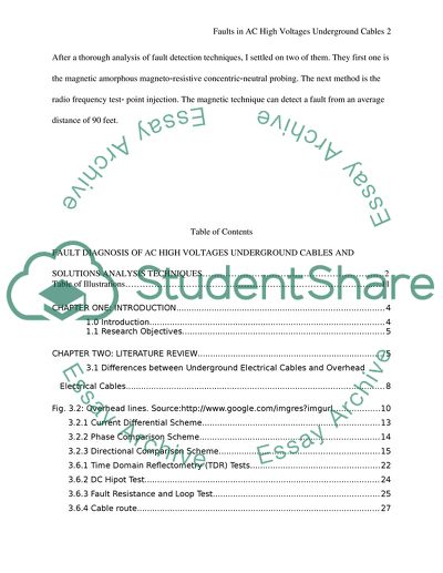 FAULT DIAGNOSIS OF AC High Voltages UNDERGROUND CABLES AND SOLUTIONS ANALYSIS TECHNIQUES