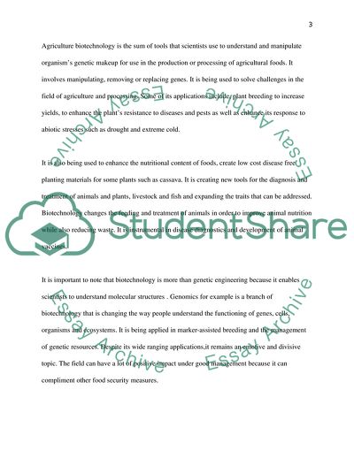 Can Agriculture Biotechnology Help Feed a Growing Global Population