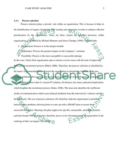 Process Identification and Process Selection