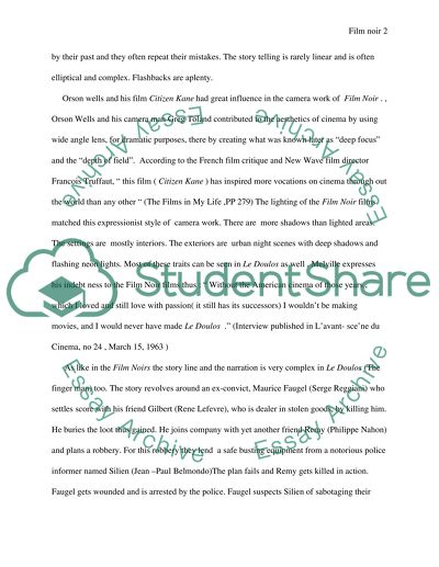 Discuss the main American film noir influences found in le Doulos (Melville 1964)