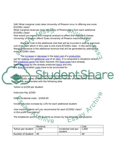 Opportunity Costs at University