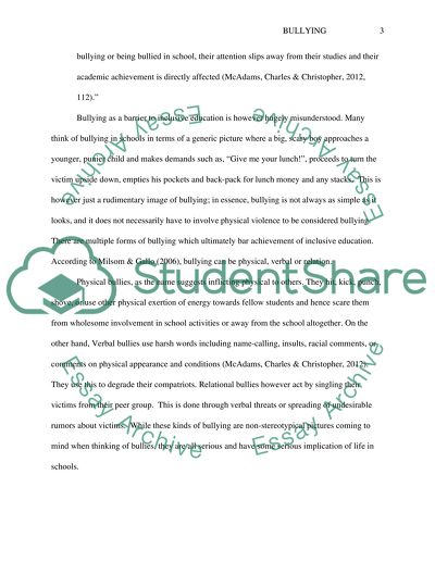 Bullying as a Barrier to Inclusive Education