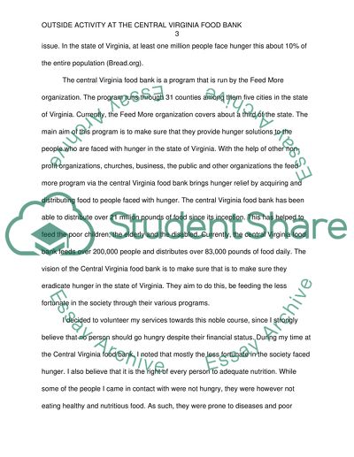 Outside activity at the Central Virginia Food Bank