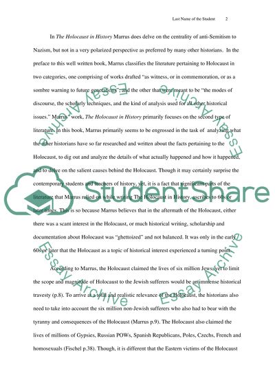 The Holocaust in History by Michael Marrus Analysis