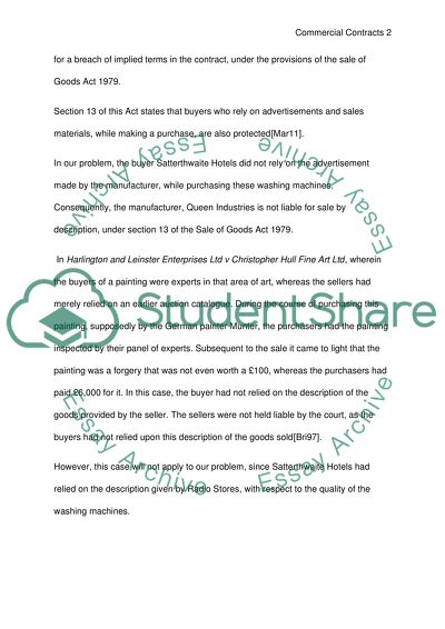 Commercial Contracts Problem