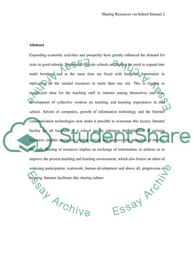 Sharing Resources via School Intranet