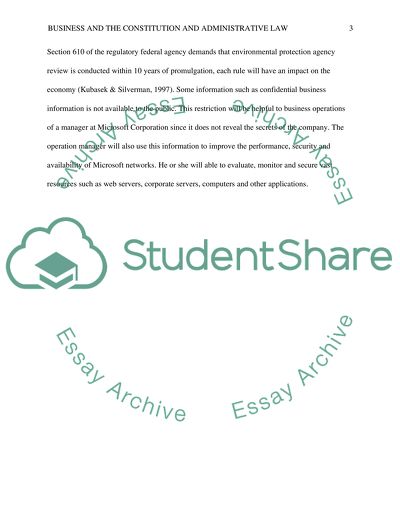 Business and the Constitution and Administrative Law