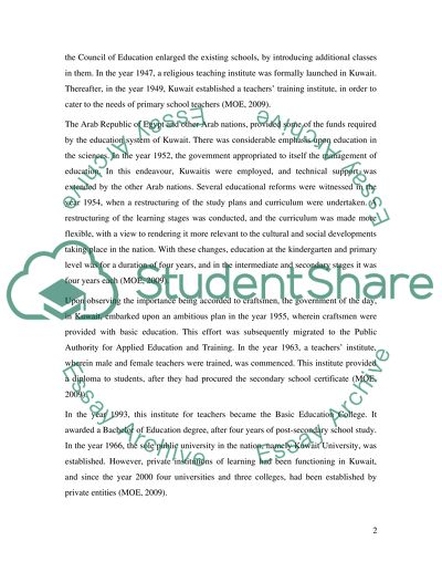 The Educational System in Kuwait