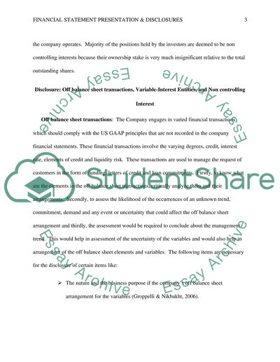 Financial statement presentation and disclosures
