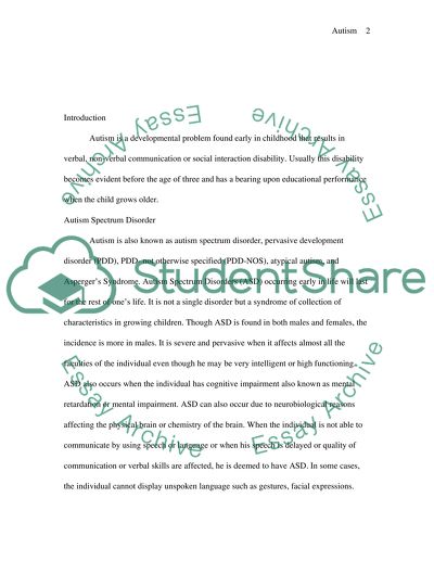 Autism and Autism Spectrum Disorder