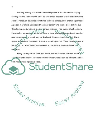 Reasoning on secrets and deviant behavior