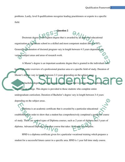 Qualificaiton Framework