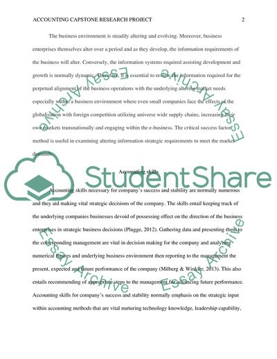 Financial Management and Information Strategic Requirements