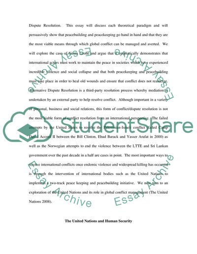 International Conflict Resolution