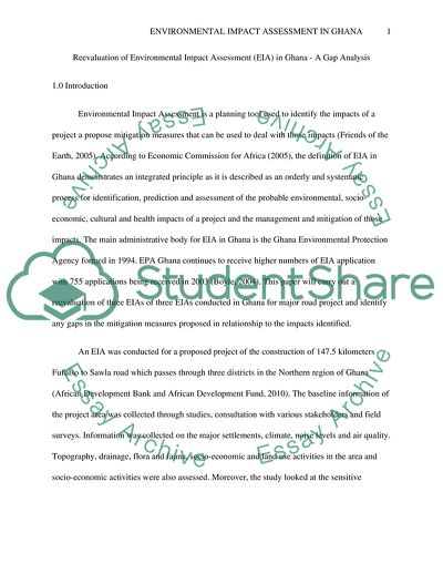Reevaluation of Environmental Impact Assessment in Ghana - A Gap Analysis