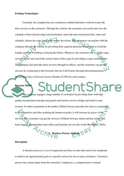 Etihad Airways: Electronic-Commerce Organization