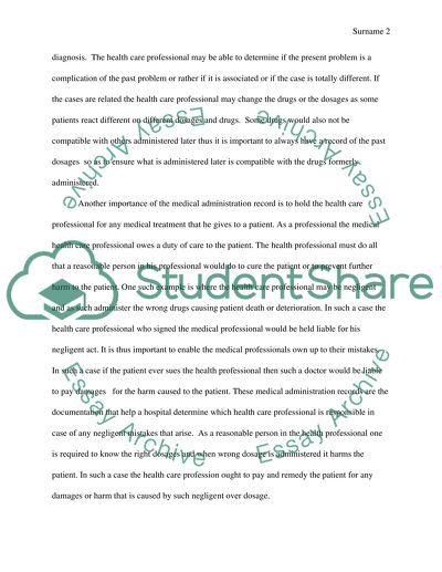 Medical Administration Records Sheet (MARS)