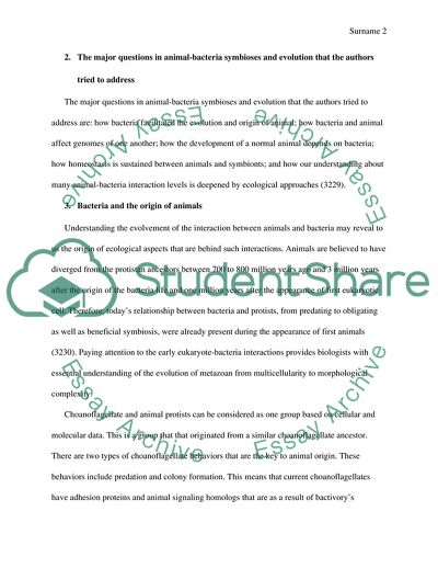 Analysis of Animals in a Bacterial World Article by Margaret McFall-Ngai