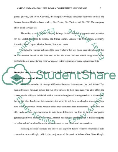 Yahoo and Amazon: Building a Competitive Advantage