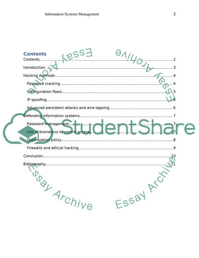 The Management of Information Systems with Regards to Securing Such Systems