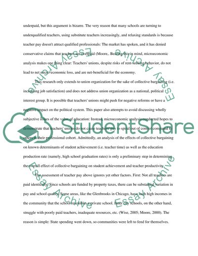 Teachers Unions and Education Productivity Functions