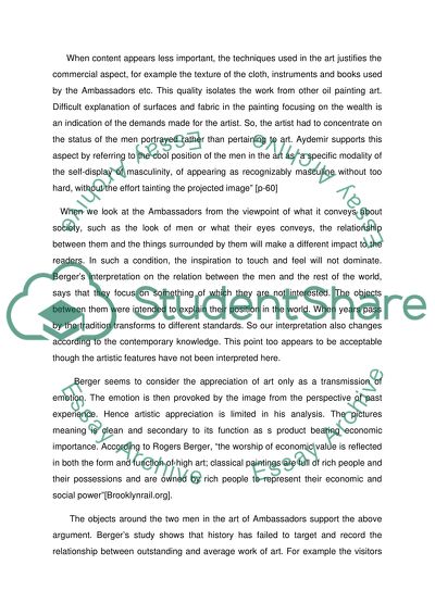 An Insight into Bergers Analysis of Holbeins Ambassadors