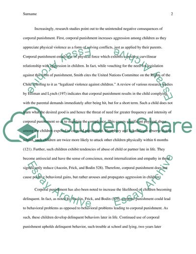 Corporal Punishment and Children Behavior