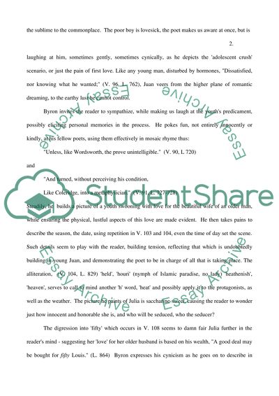 Treatment of Love in the Following Romantic Poem and Extract from a Romantic Poem